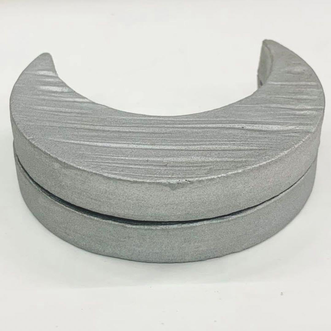 香合 楽焼 銀色三日月 茶道具